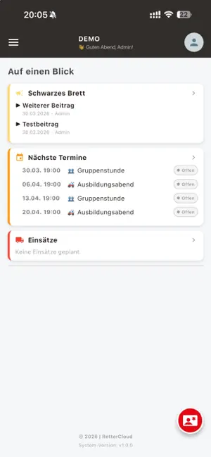 RetterCLOUD App Vorschau